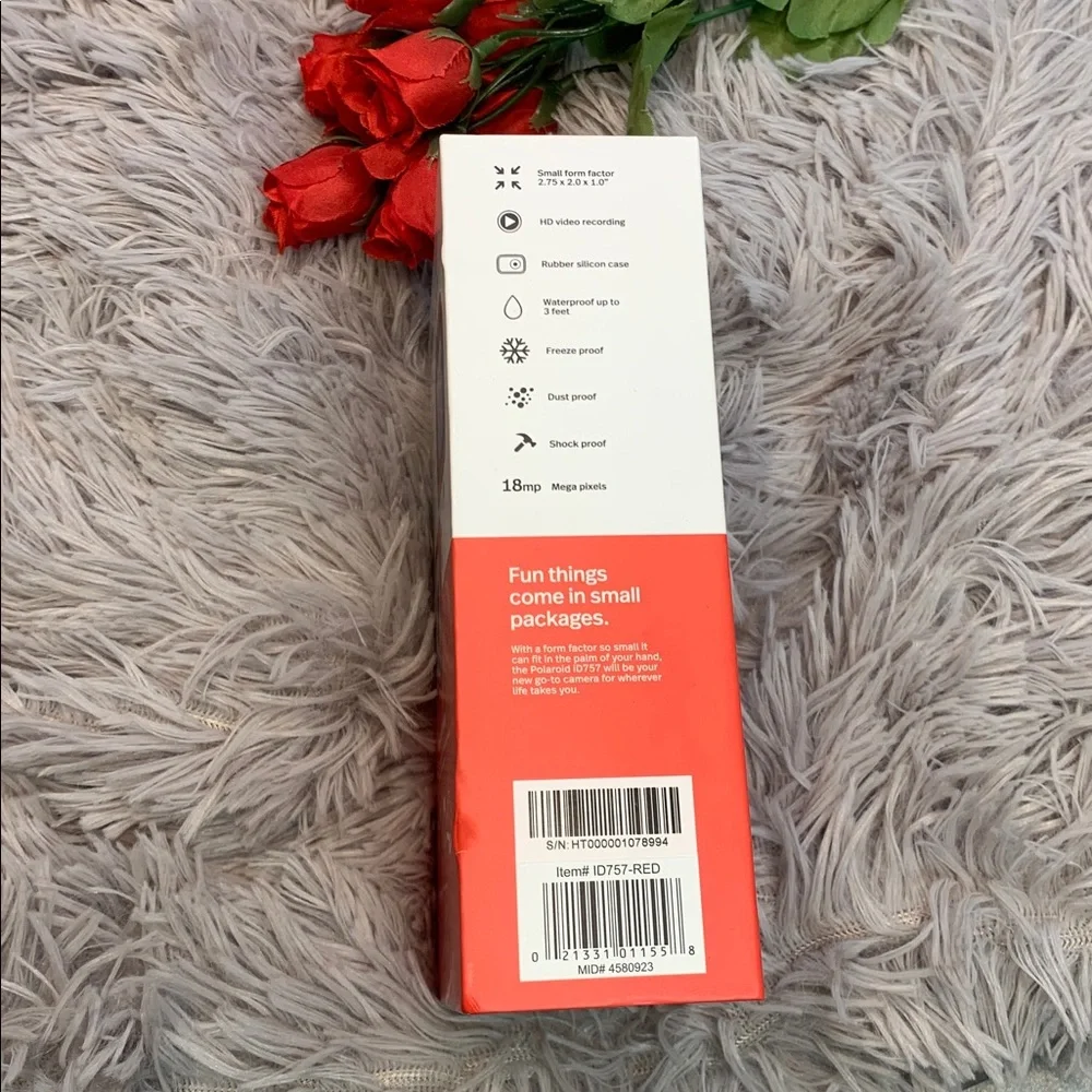 🌹Polaroid Red and White iD757 Digital Action Camera - Open Box